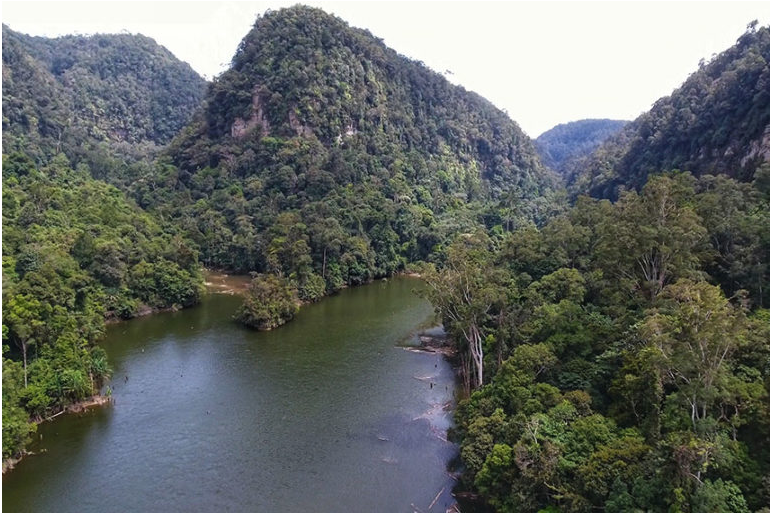 The Batang Toru River, the proposed power source for a Chinese-funded hydroelectric dam. Image by Ayat S. Karokaro/Mongabay-Indonesia.